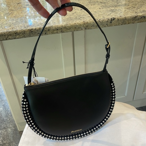 NWT JW ANDERSON BLACK CRYSTAL BUMPER MOON BAG - Picture 8 of 12